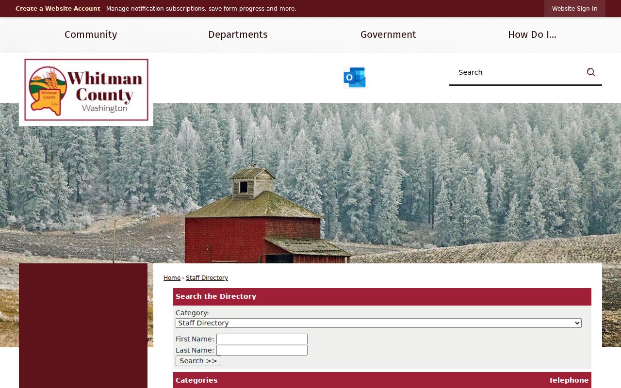 Pullman people directories Whitman County staff search